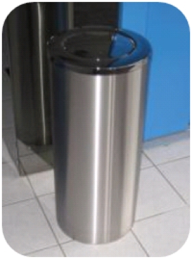 KAREX Edelstahl Abfallbehälter aus Edelstahl, selbstlöschend